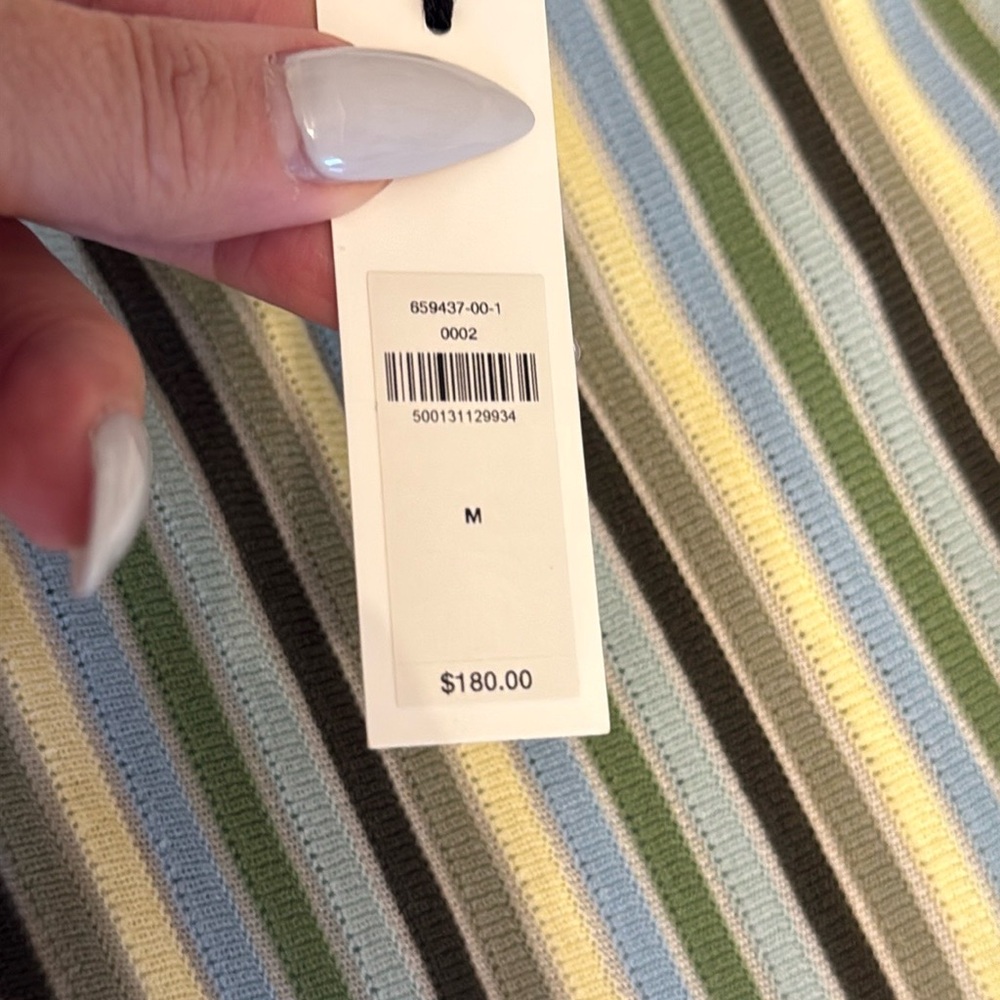 Banana republic  Striped Mid Dress size M NEW WITH TAGS Green, Blue, and Yellow - Picture 10 of 10